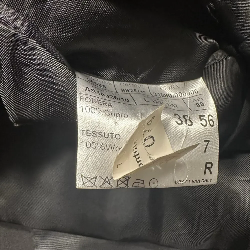 Canali Suit Blazer Jacket Mens 46R Black Wool 2 Button Designer Luxury Career